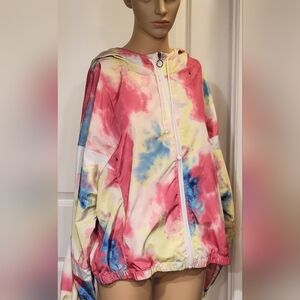 No Boundaries Tie-Dye Hooded Jacket - Pink, Yellow, Blue